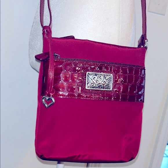 NWT&B Brighton Burgundy Crossbody Bag with Heart Charm - Picture 2 of 9